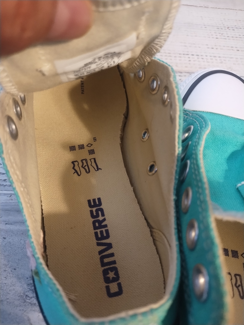Vintage Converse Unisex CT All Star 155737F Teal Green Sneakers w 7/ mens 5 - Picture 4 of 14
